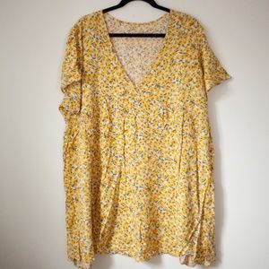 Shein 4xl smock dress yellow floral